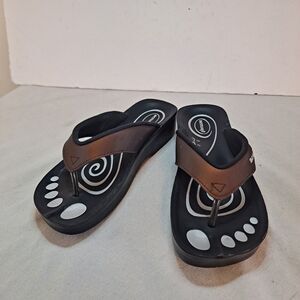 Aerosoft Thong Sandals Womens Size 36 (US 5) Brown Wedge Beach